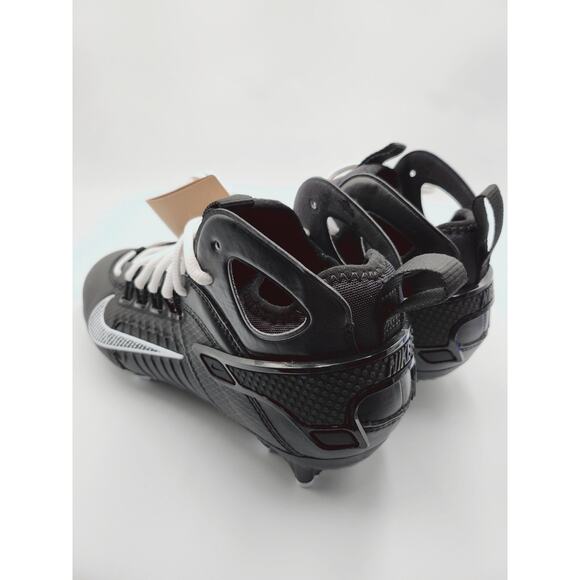 Mens Size 7 Nike Lacrosse Cleats Huarache 9 Elite Mid LAX Black White FD0088-002 main image 4